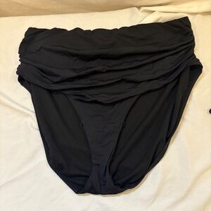 Chaps Women Black Swimsuit Bottoms 20W Plus Gold Chaps Tag